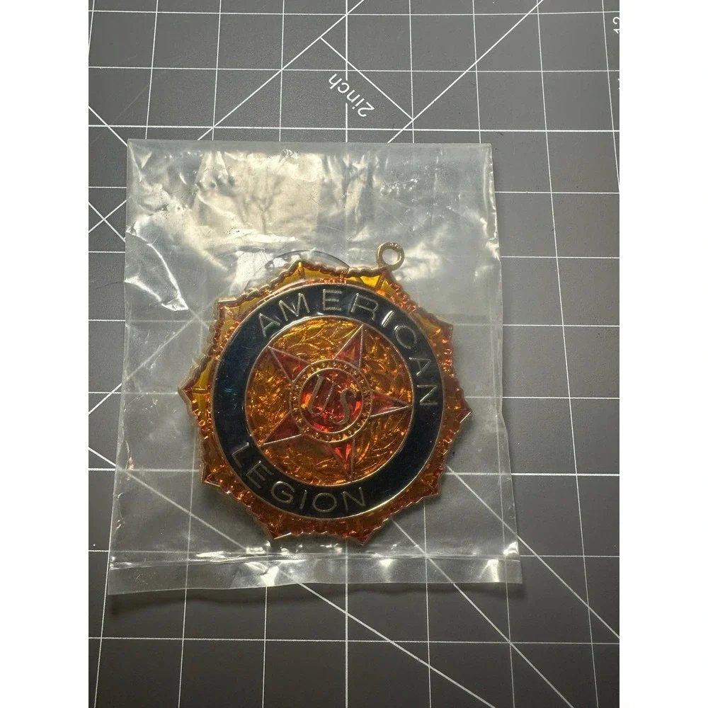 United States American Legion Amber Sun Catcher New In Bag